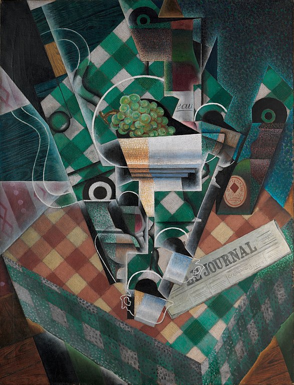 Still Life with Checked Tablecloth by Juan Gris